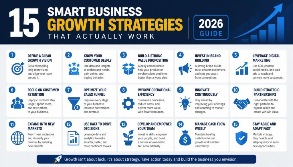 15 Smart Business Growth Strategies That Actually Work (2026 Guide)
