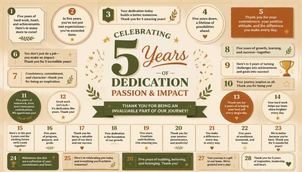 23+ Best 5-Year Work Anniversary Quotes