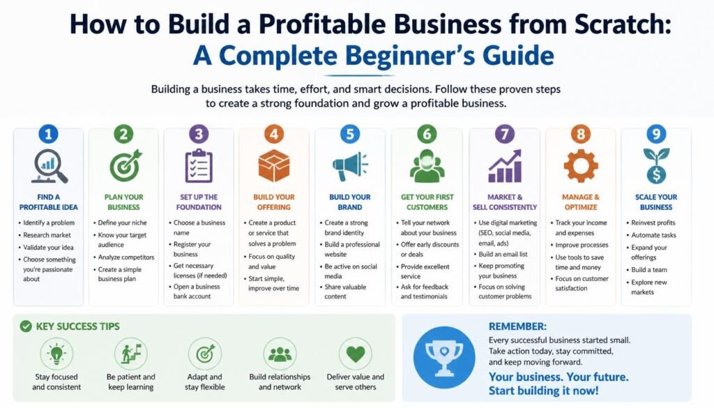 How to Build a Profitable Business from Scratch (2026 Guide)