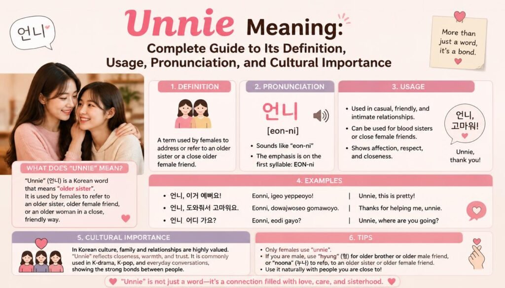 Unnie Meaning: Complete Guide to Its Definition, Usage, Pronunciation, and Cultural Importance