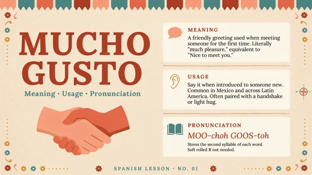 Mucho Gusto Meaning: Usage, Pronunciation, and English Translation